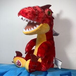 BAB Red Raptor Plush Dinosaur Toy NWT